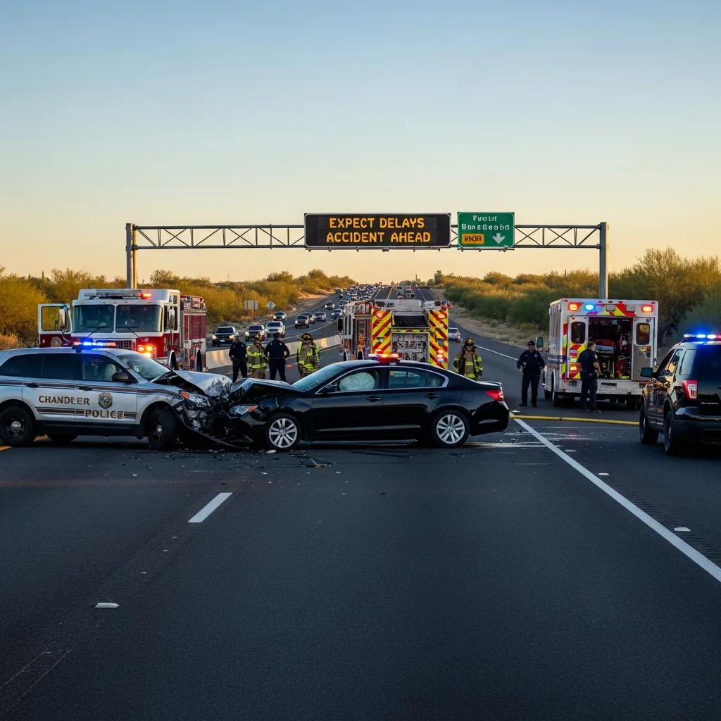 Car Accident scene in Chandler