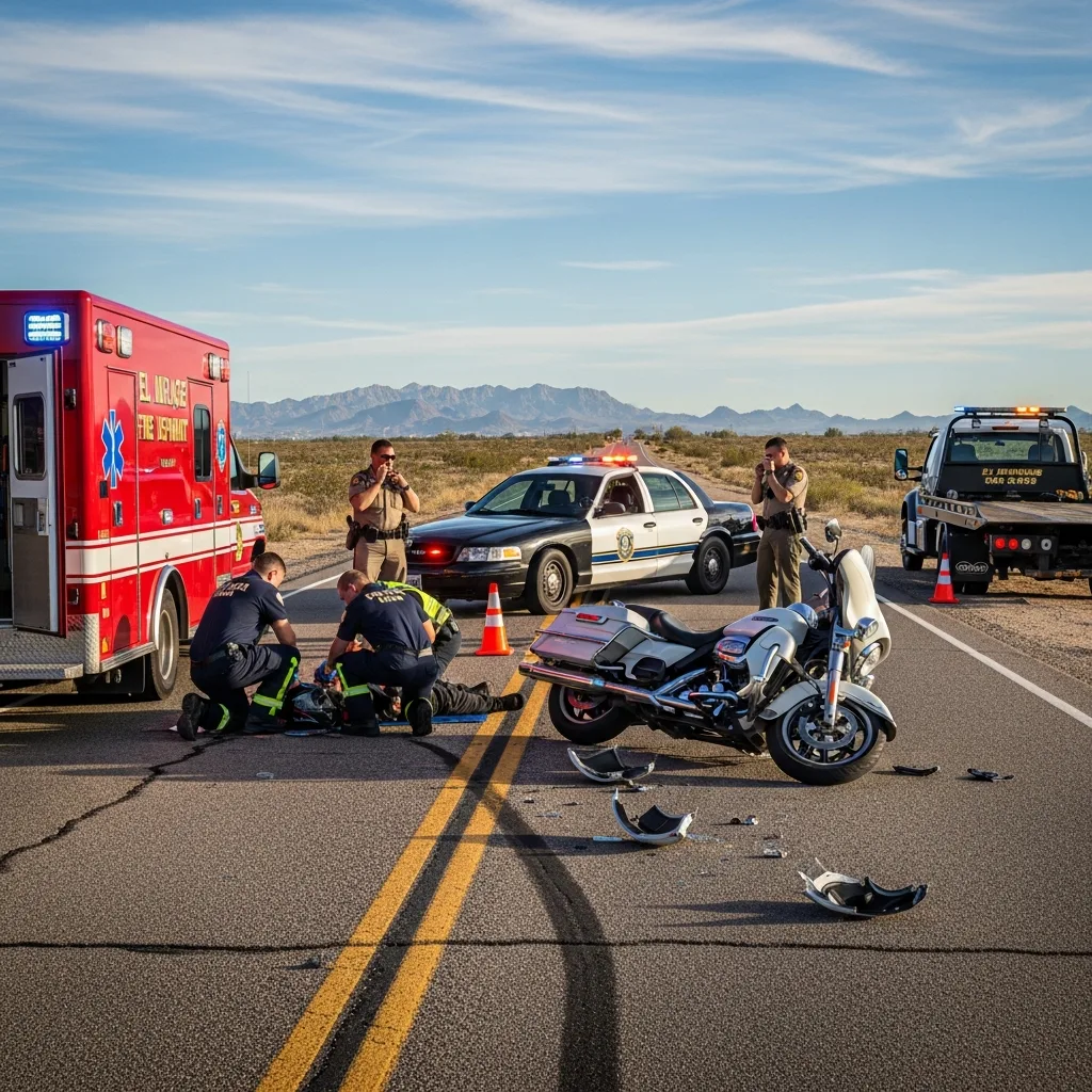 Motorcycle Accident scene in El Mirage