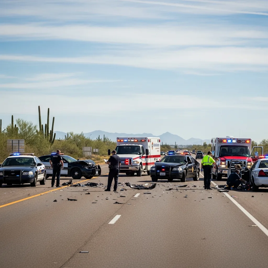 Car Accident scene in Gilbert