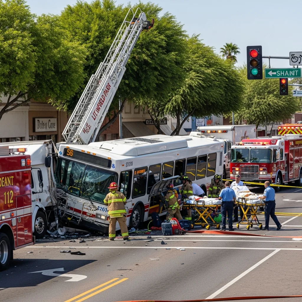 Bus Accident scene in Litchfield Park