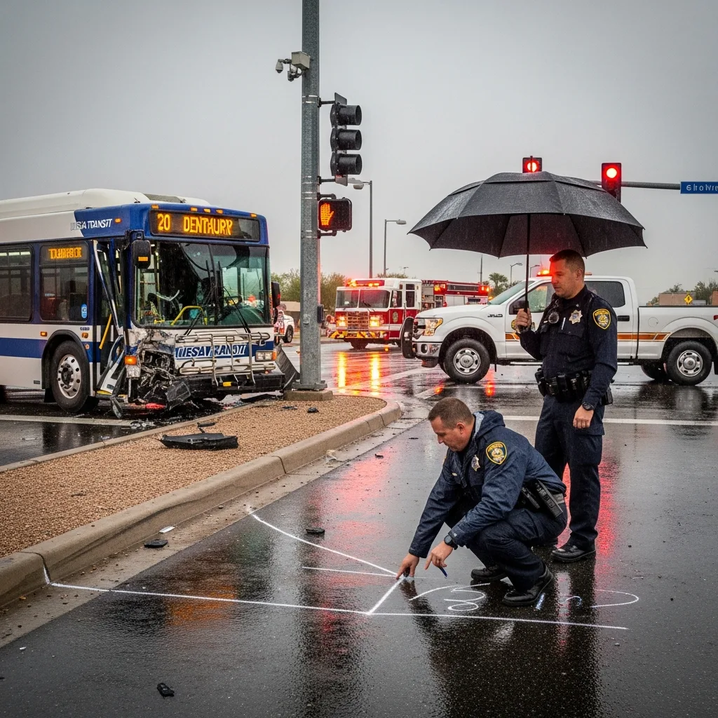 Emergency response bus accident Mesa