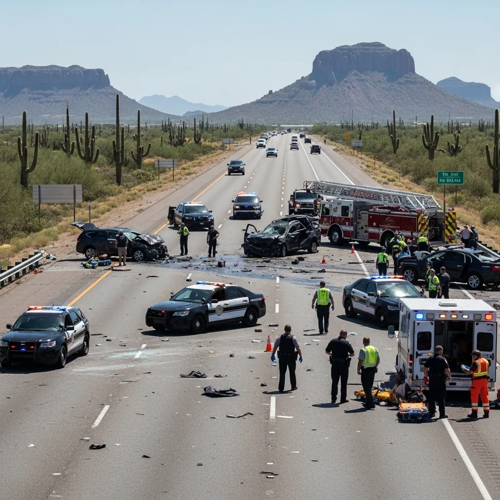 Car Accident scene in Mesa