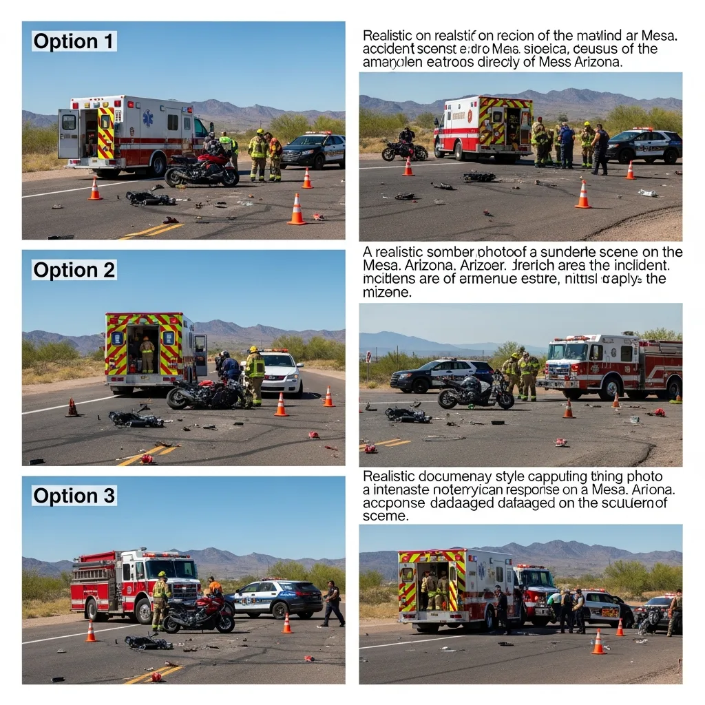 Motorcycle Accident scene in Mesa