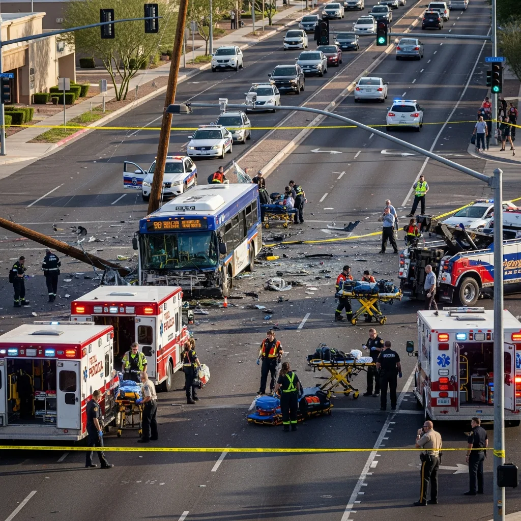 Bus Accident scene in Peoria
