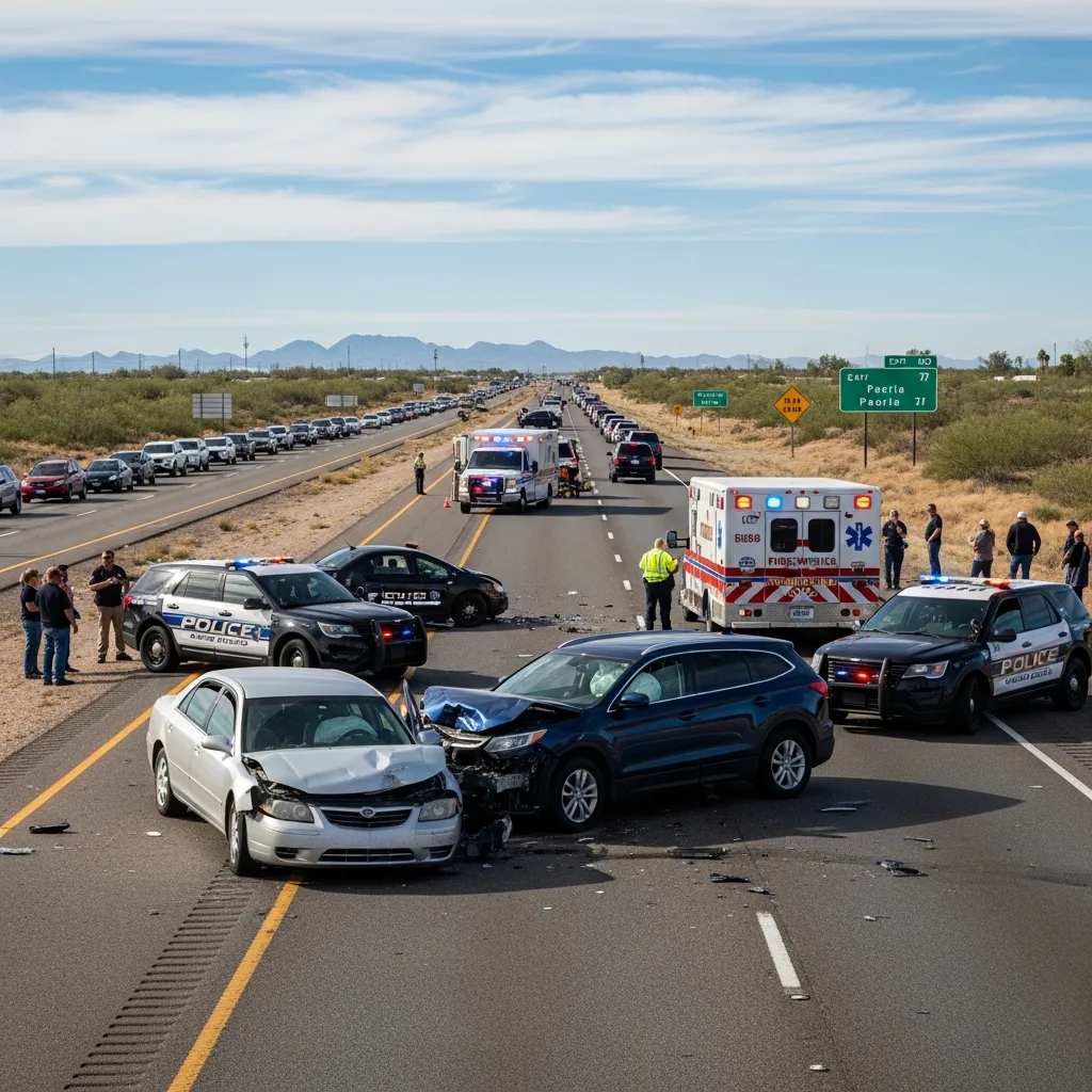 Car Accident scene in Peoria
