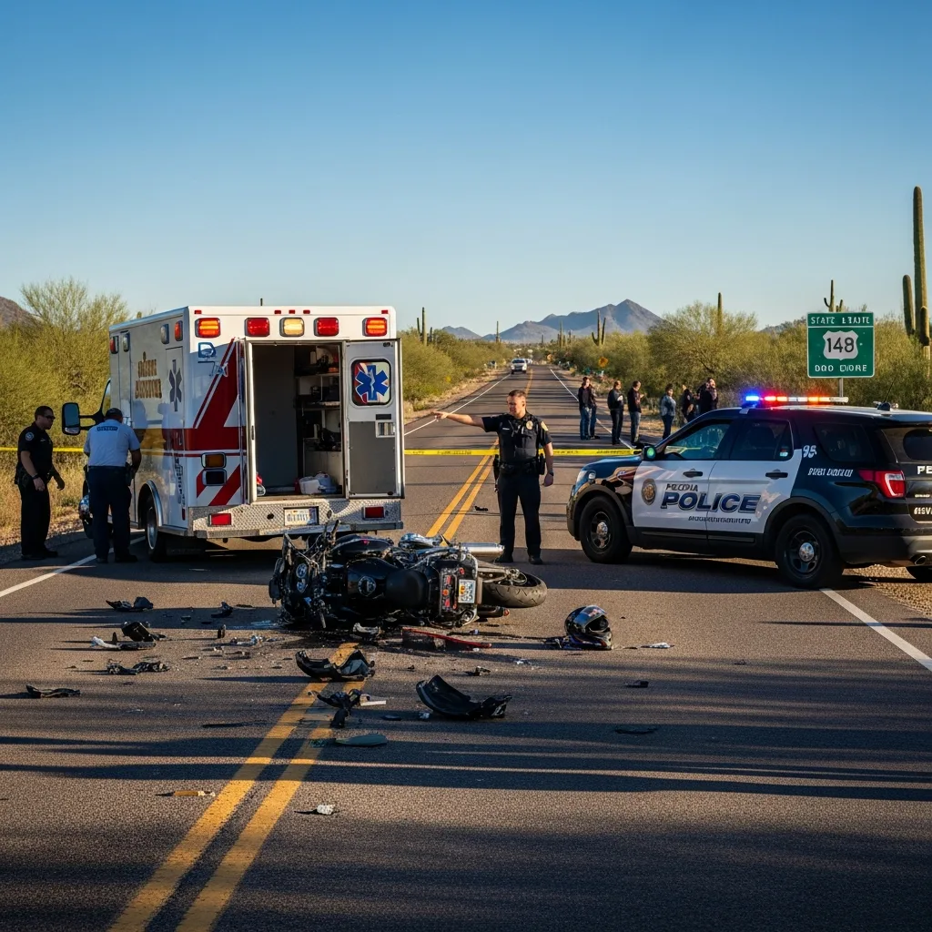 Motorcycle Accident scene in Peoria