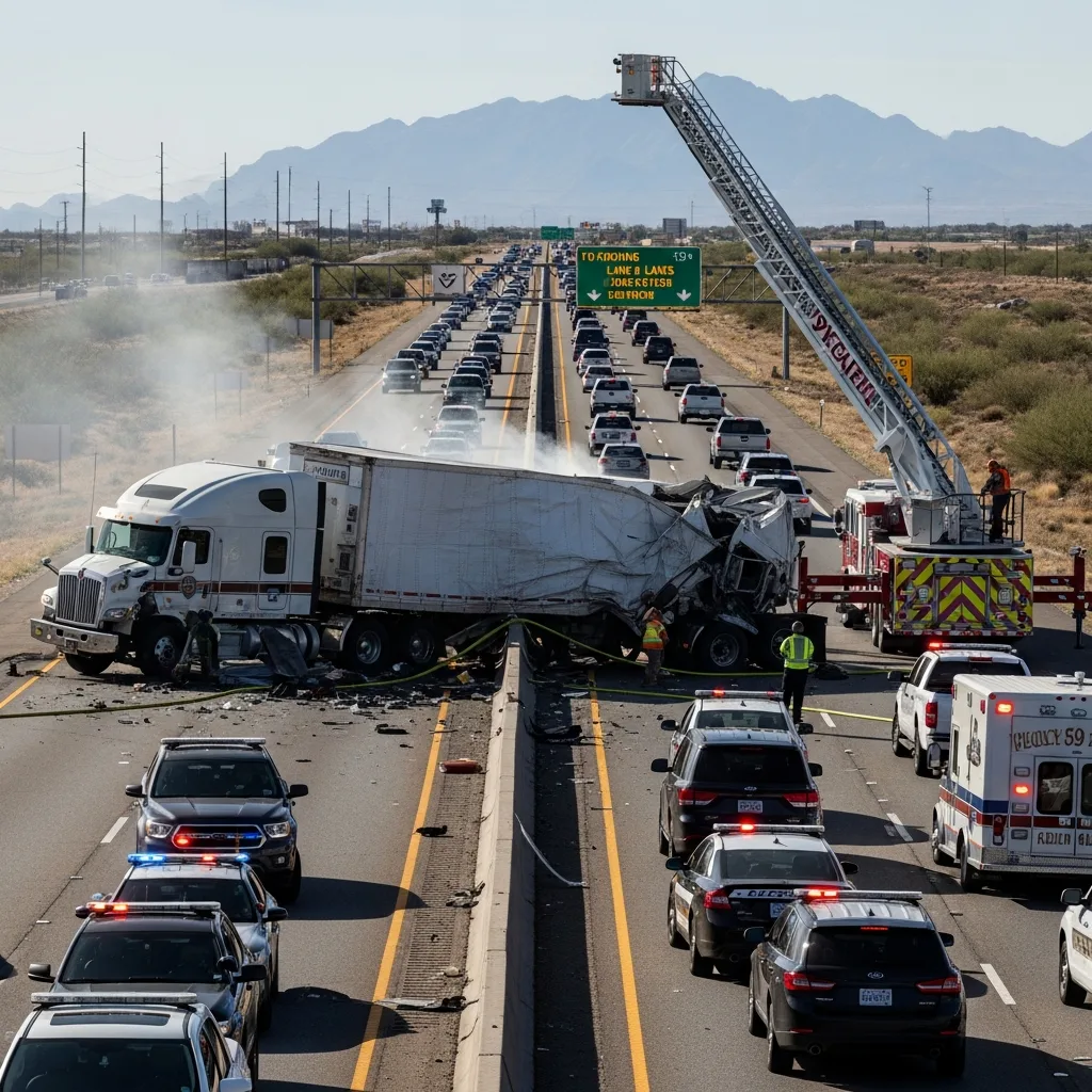 Truck Accident scene in Peoria