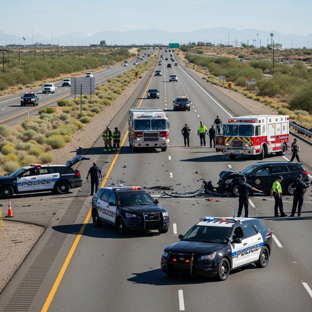 Car Accident scene in Phoenix