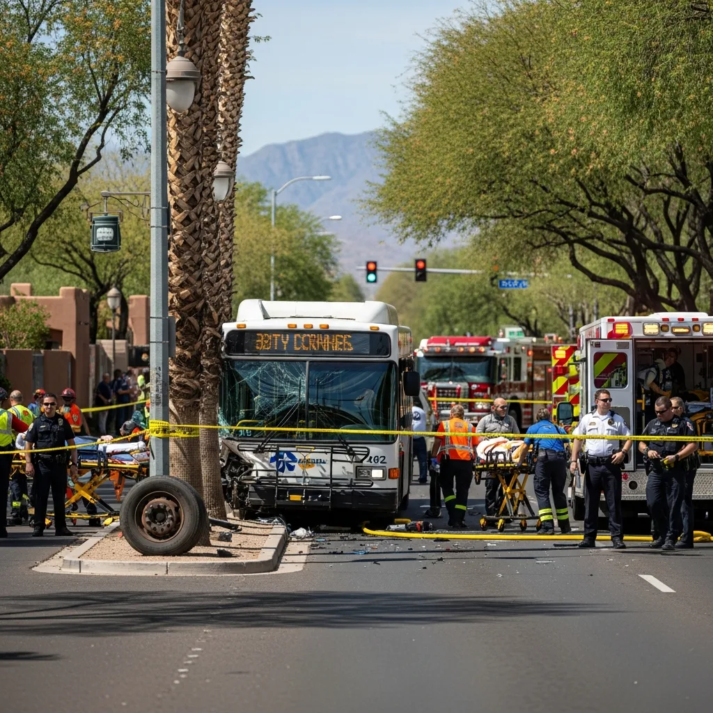 Bus Accident scene in Scottsdale