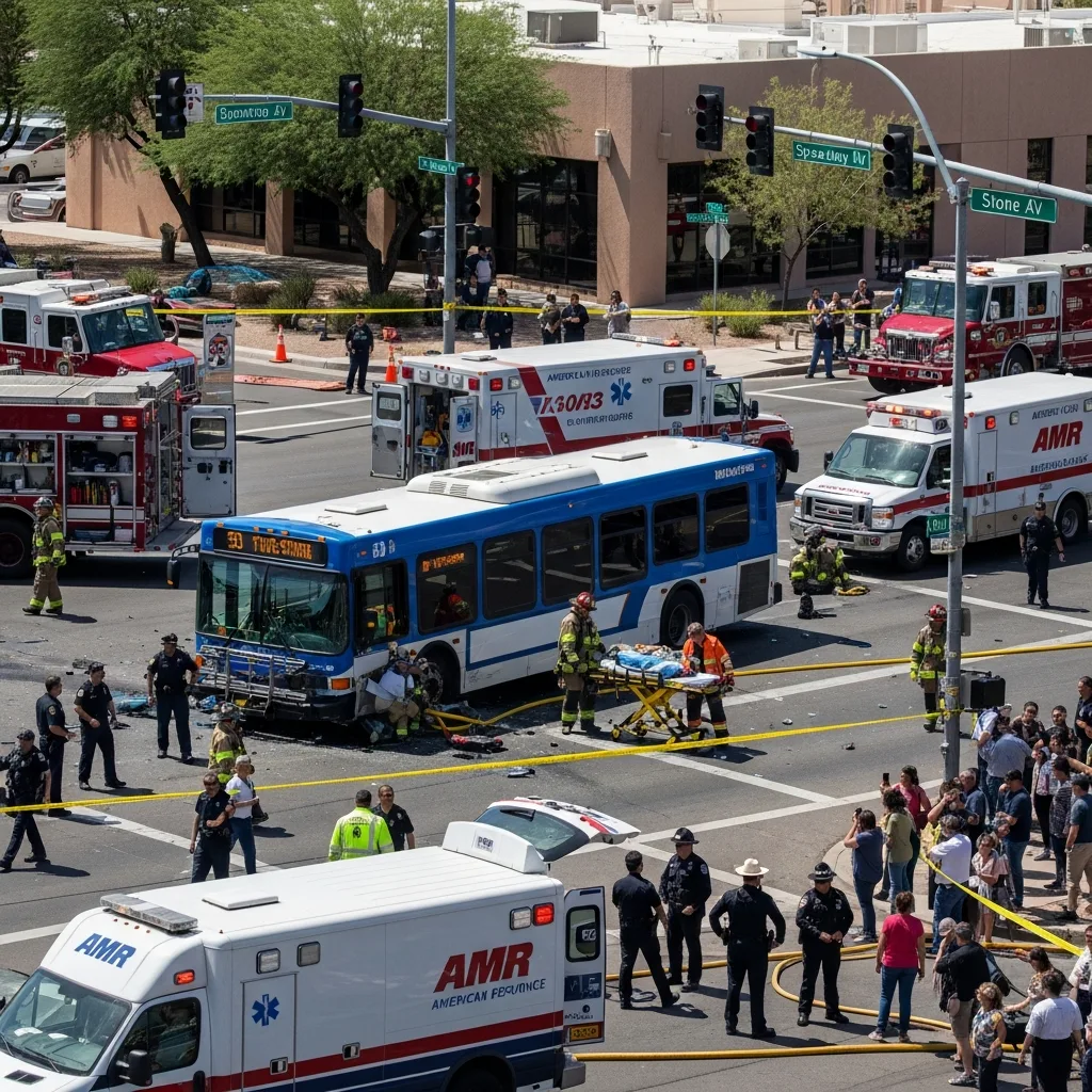 Bus Accident scene in Tucson