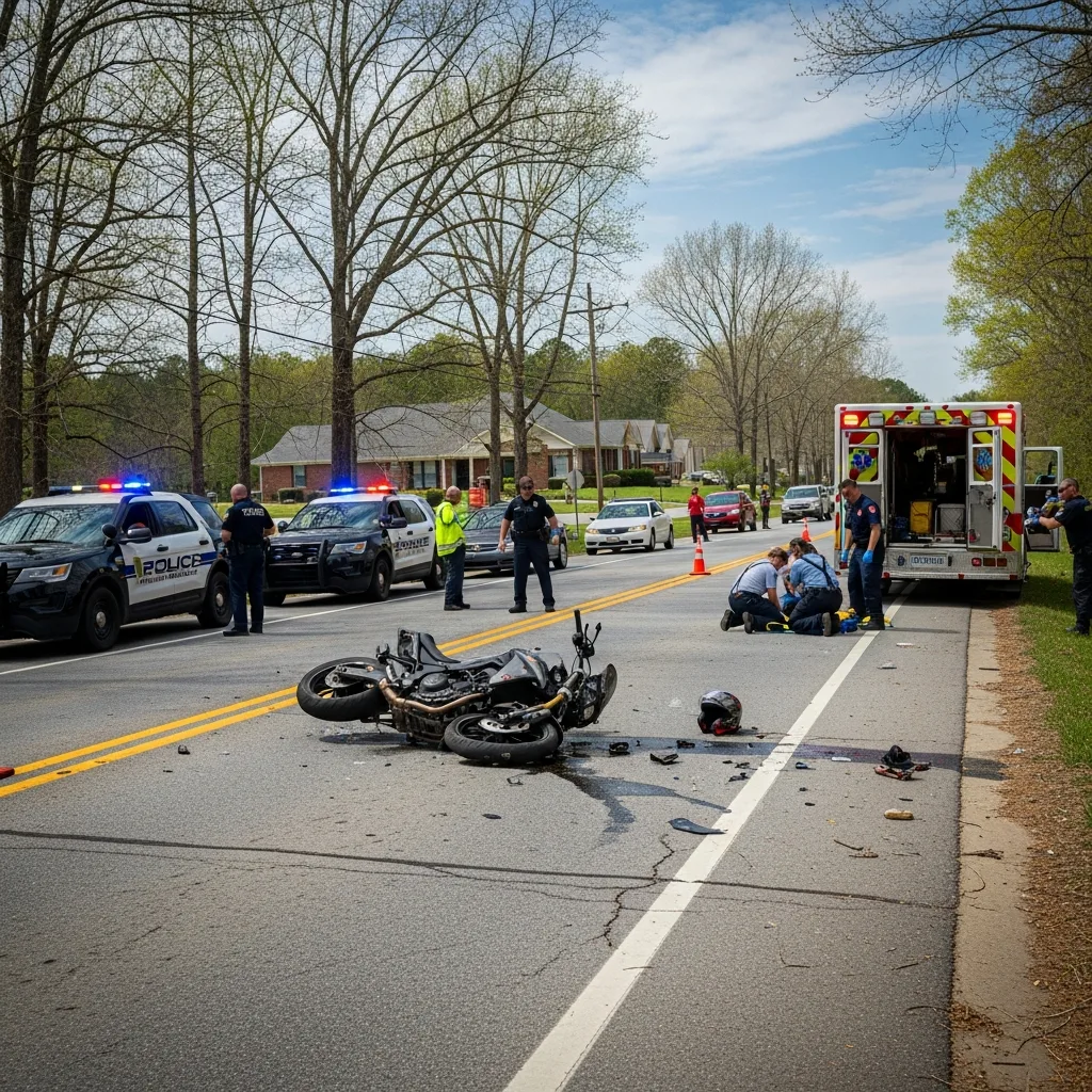 Motorcycle Accident scene in Athens-Clarke County unified government (balance)