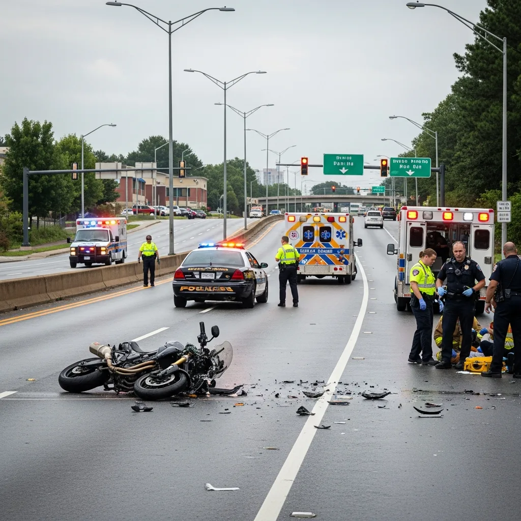 Motorcycle Accident scene in Atlanta