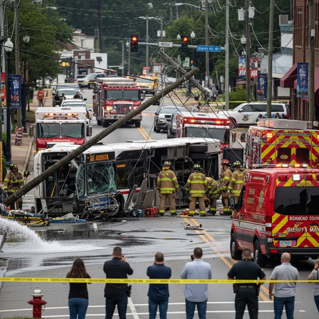 Bus Accident scene in Augusta-Richmond County consolidated government (balance)