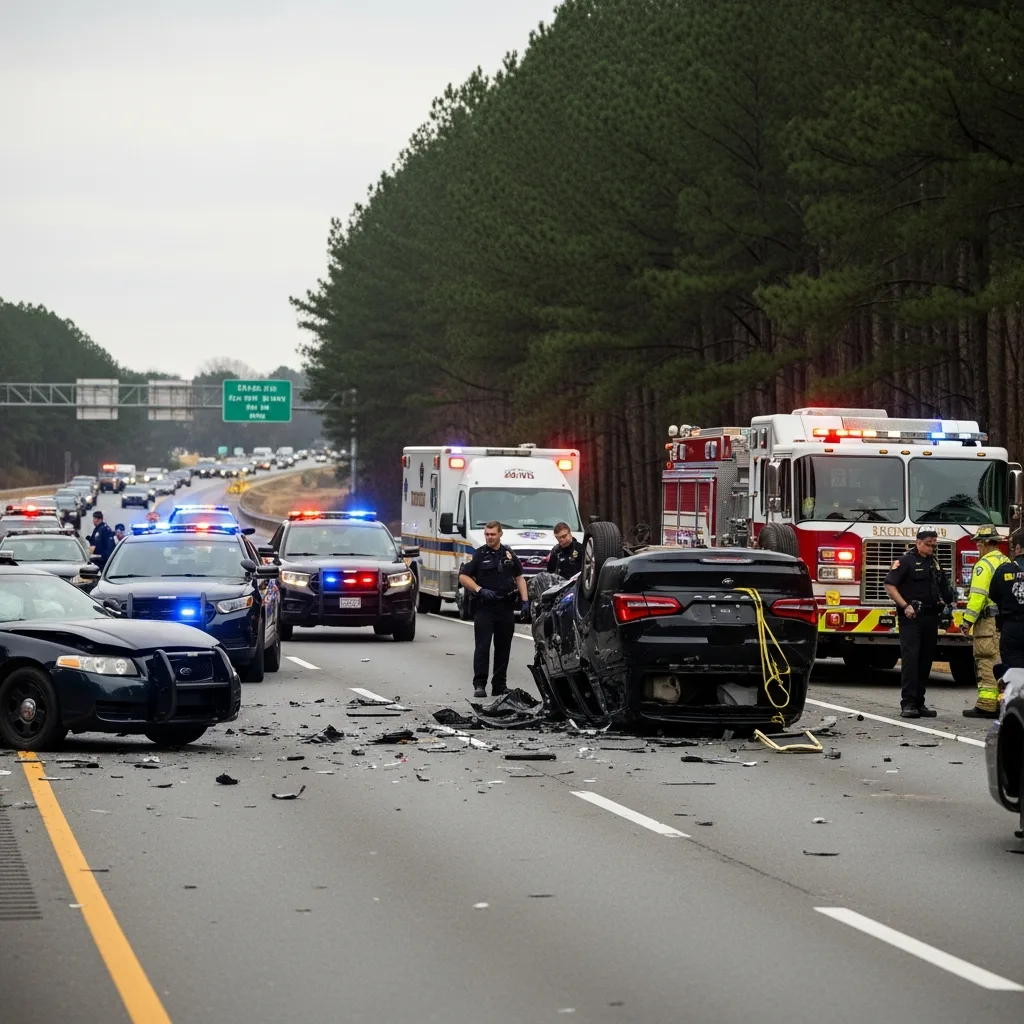 Car Accident scene in Augusta-Richmond County consolidated government (balance)