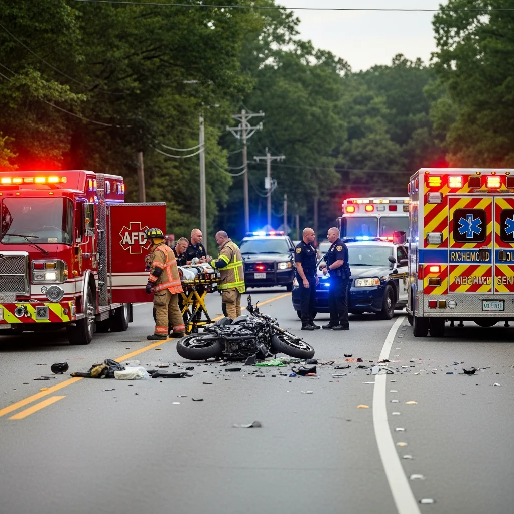 Motorcycle Accident scene in Augusta-Richmond County consolidated government (balance)