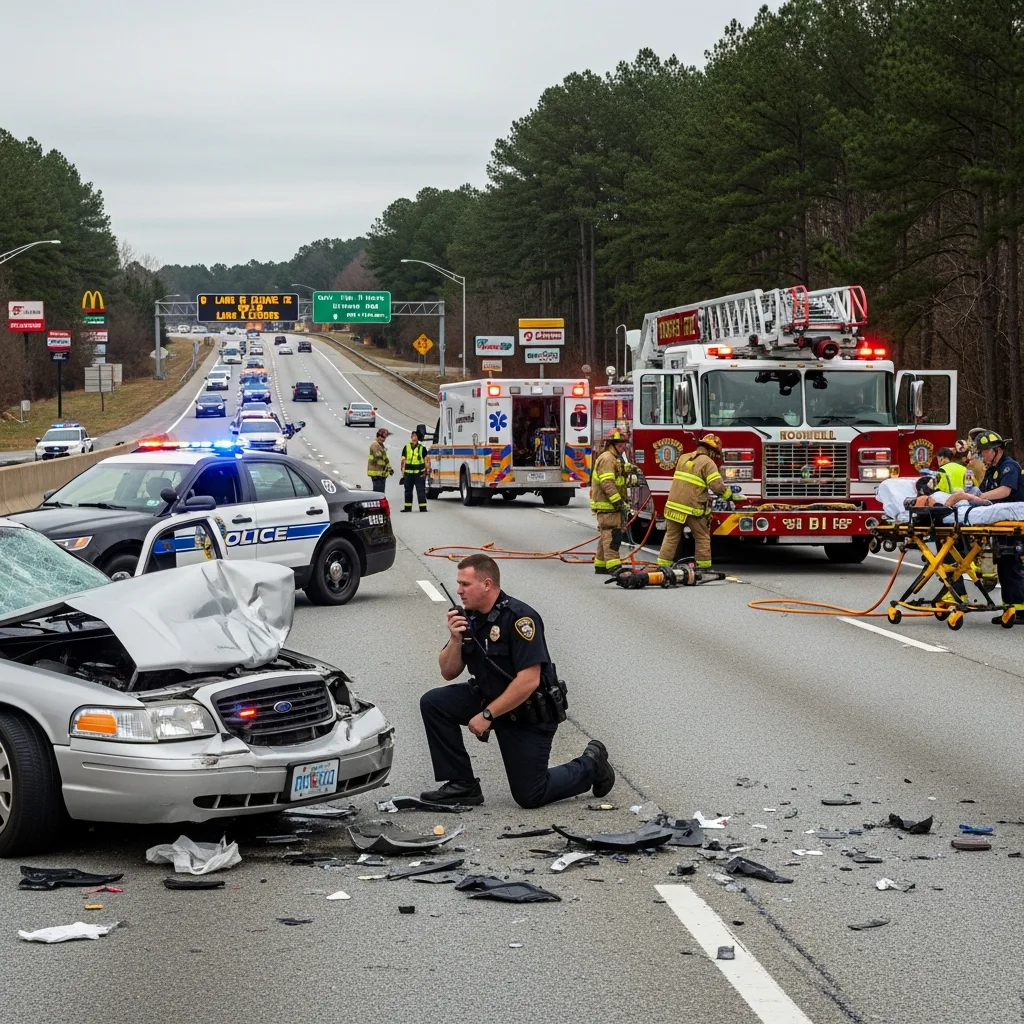Car Accident scene in Roswell