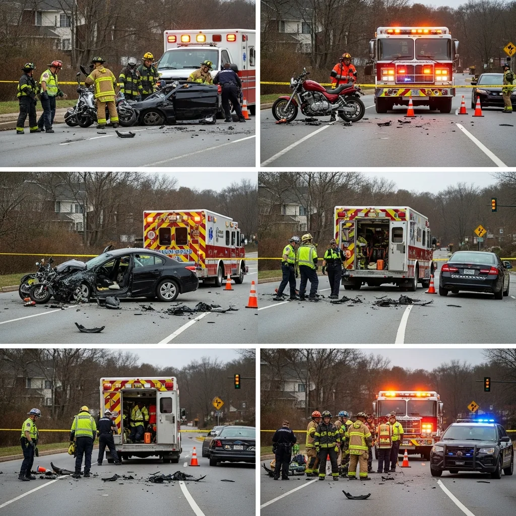 Motorcycle Accident scene in Sandy Springs