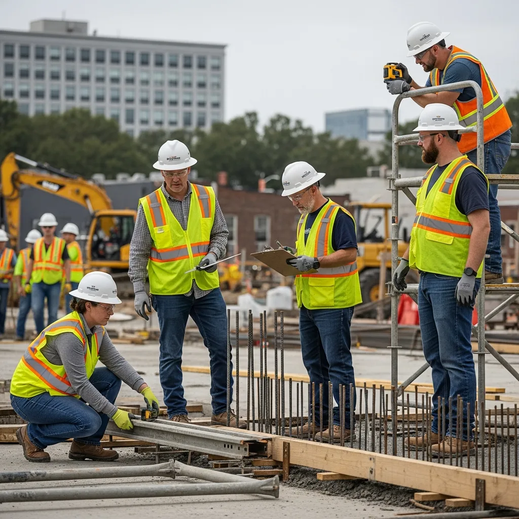 Construction Accident scene in Savannah