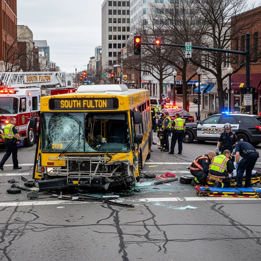 Bus Accident scene in South Fulton