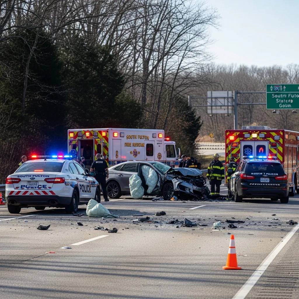 Car Accident scene in South Fulton