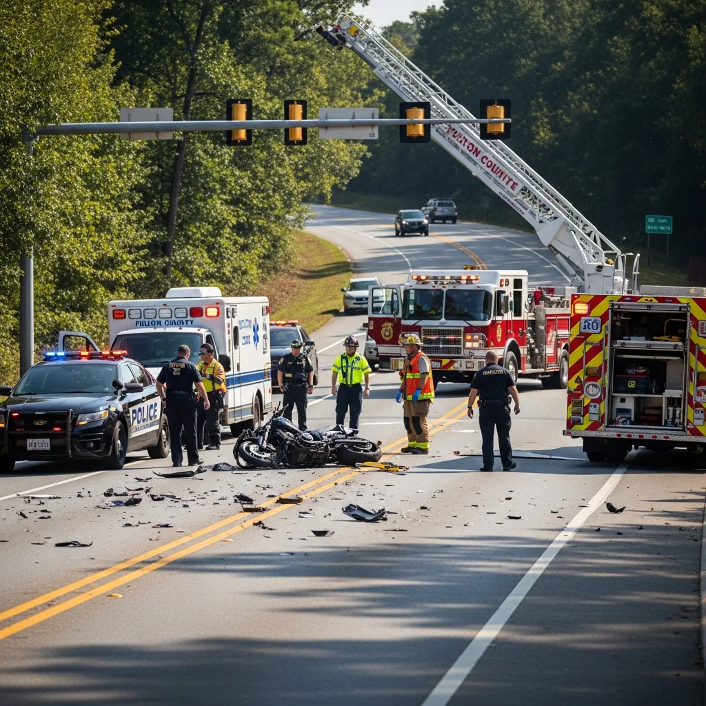Motorcycle Accident scene in Union City