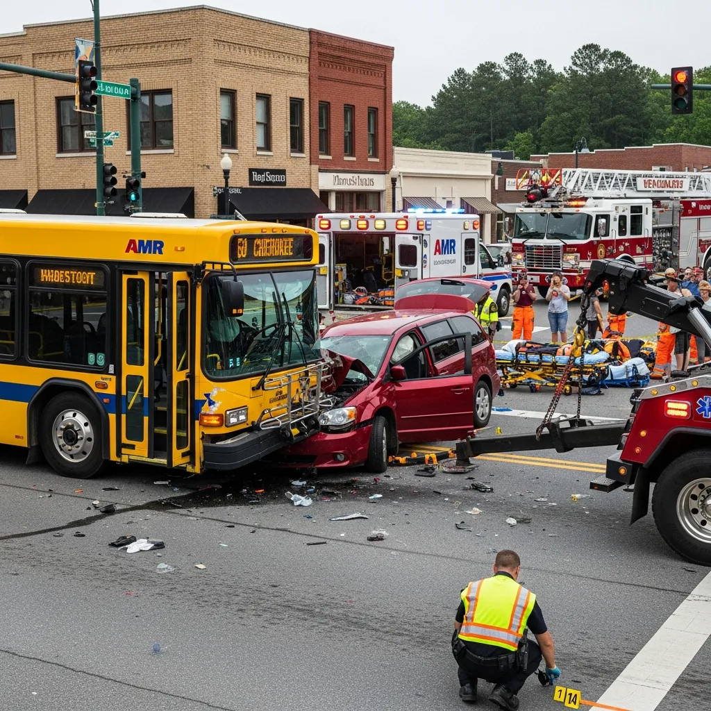 Bus Accident scene in Woodstock