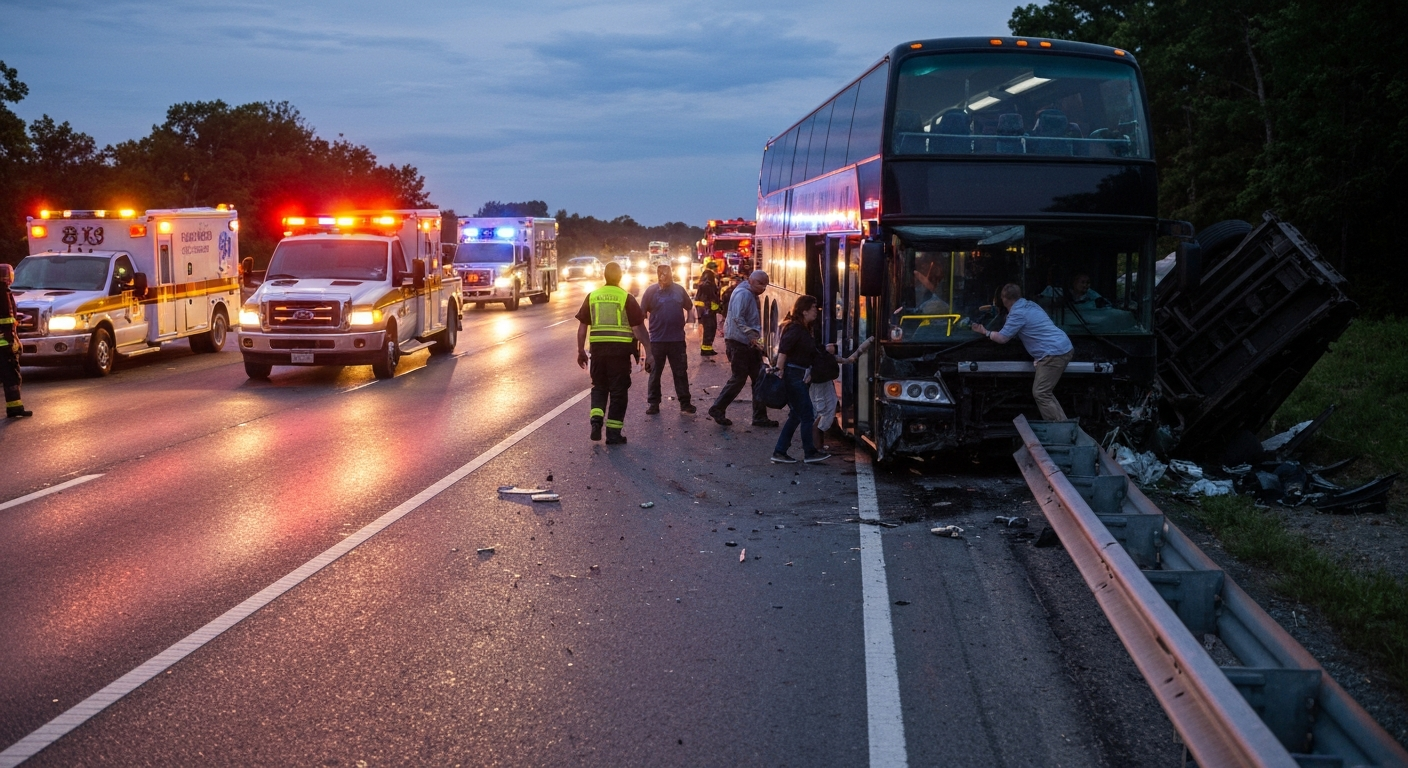 Bus Accident accident scene in Pullman