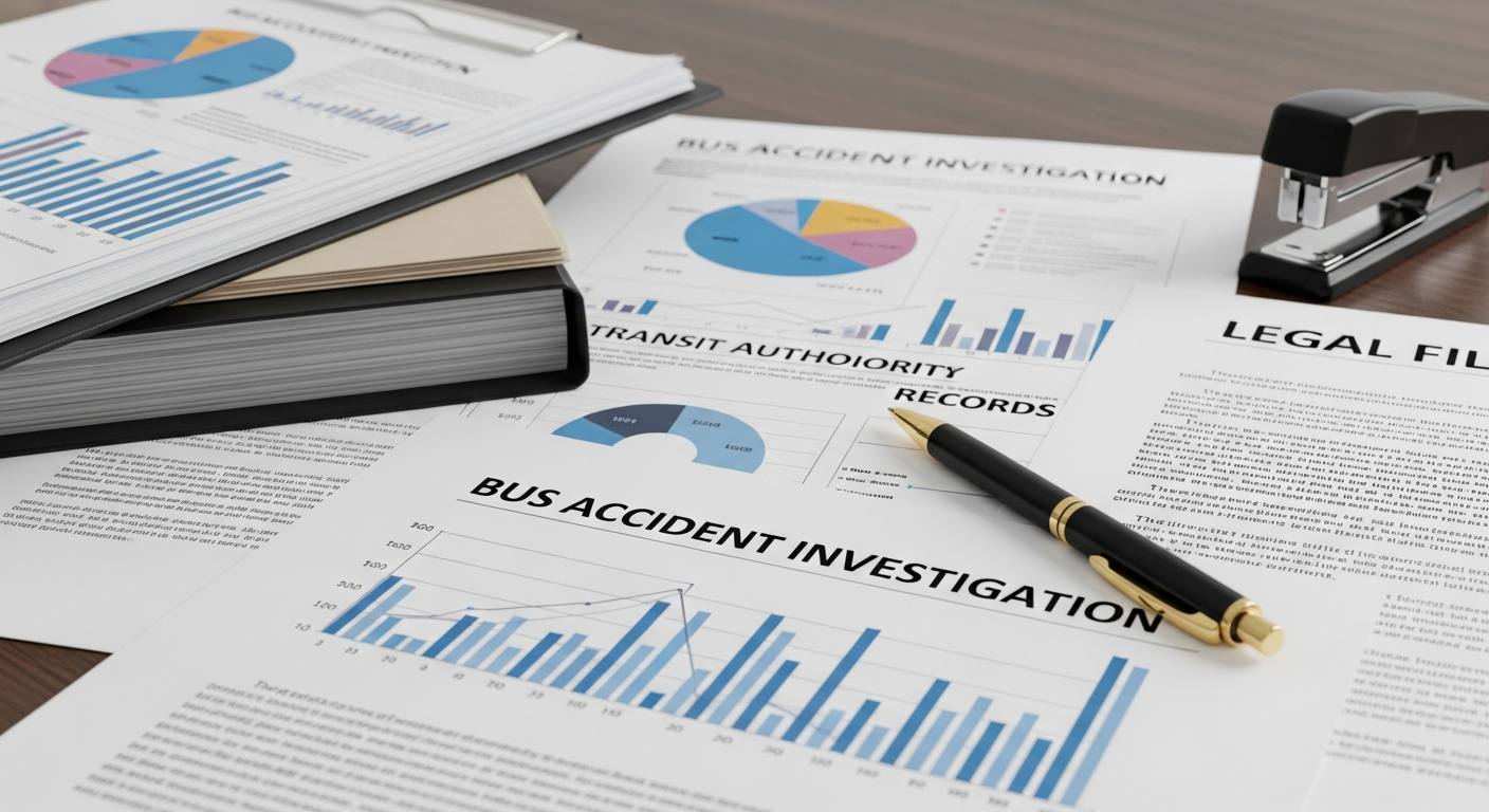 Bus accident attorney reviewing transit authority documents