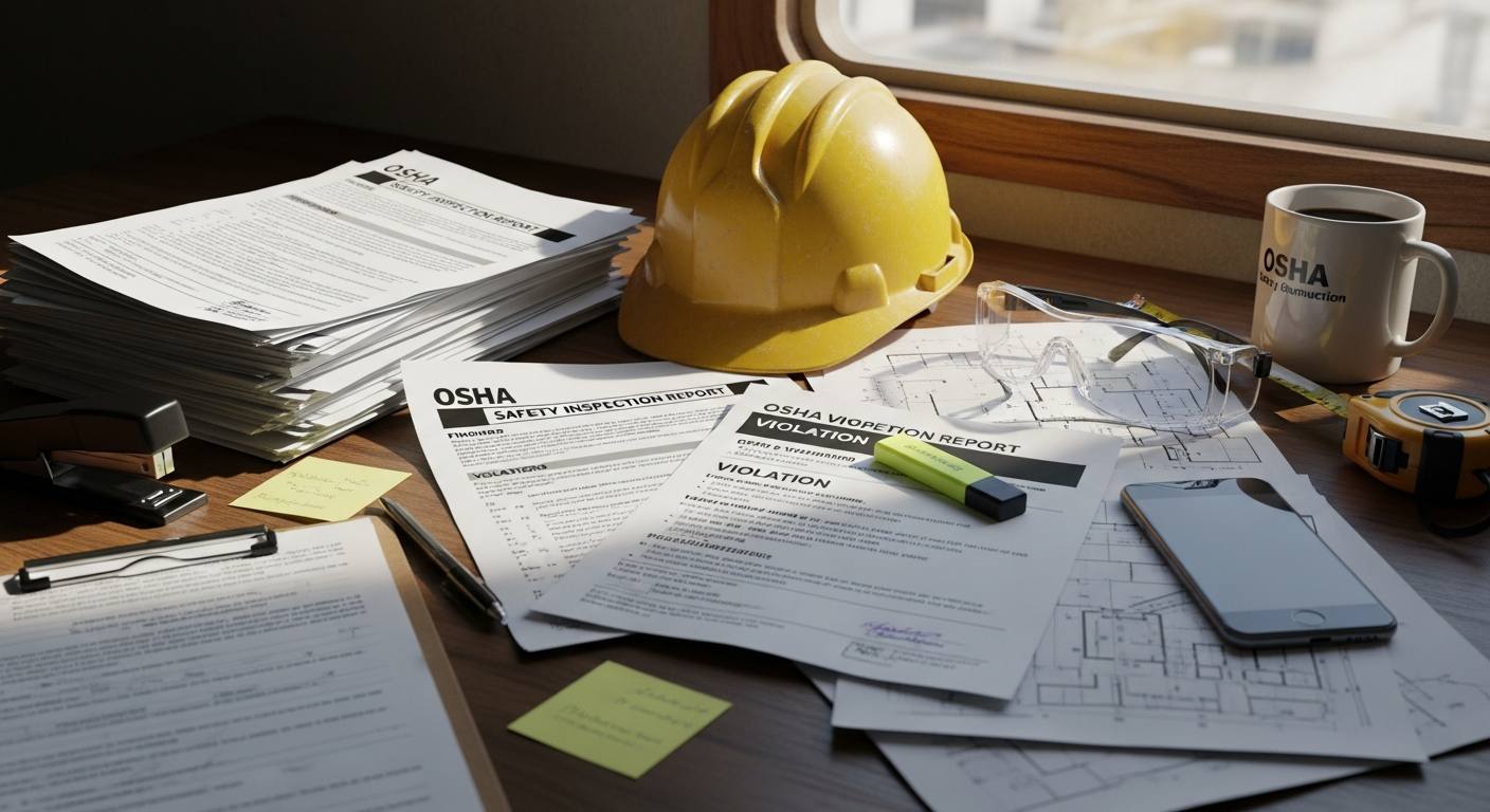 OSHA safety inspection documents for construction site